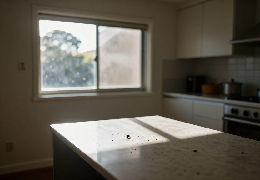 Cockroach problem in a Glenfield kitchen before treatment